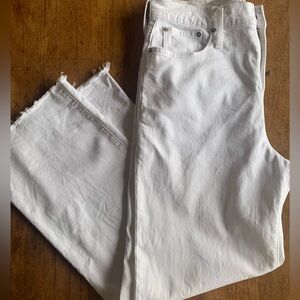 J. Crew Full Length Slim Wide Leg Crisp White Straight Jeans